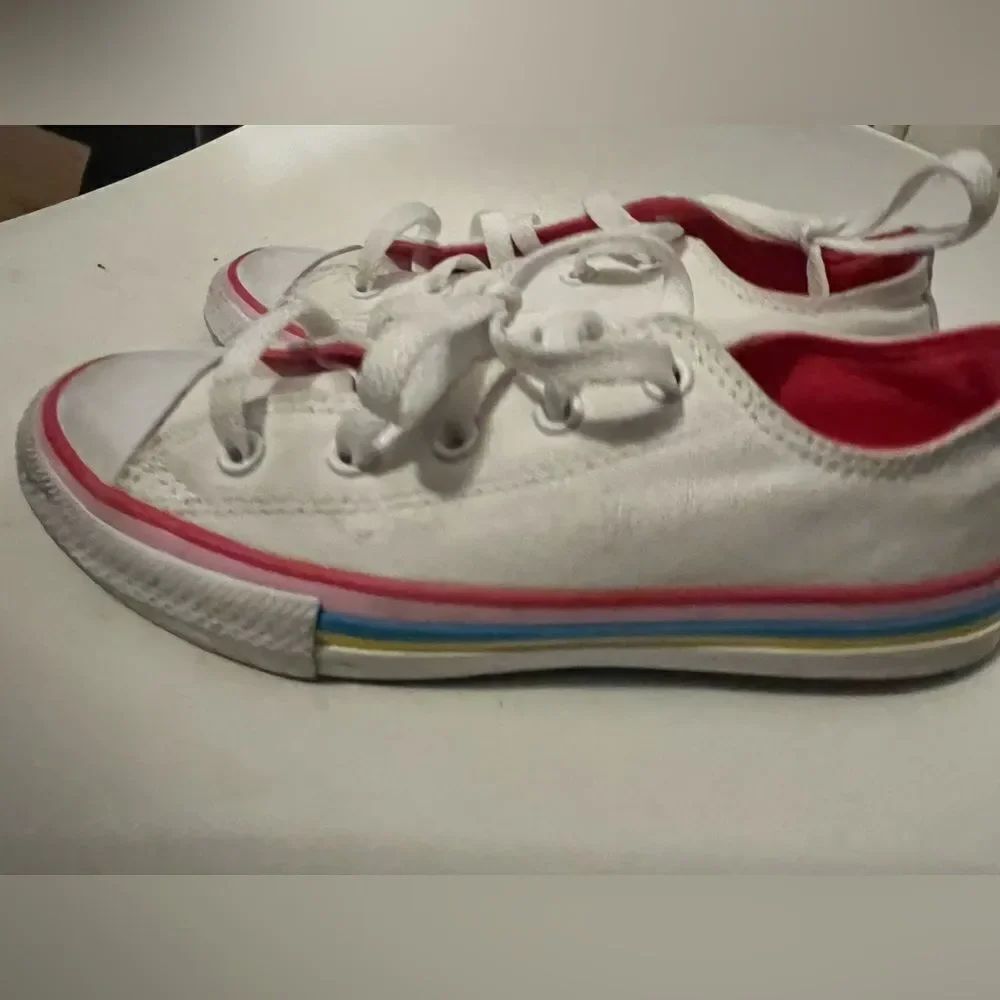 Converse Junior Chuck Taylor All Star Ox White Pink Sneaker 668484F Size 1